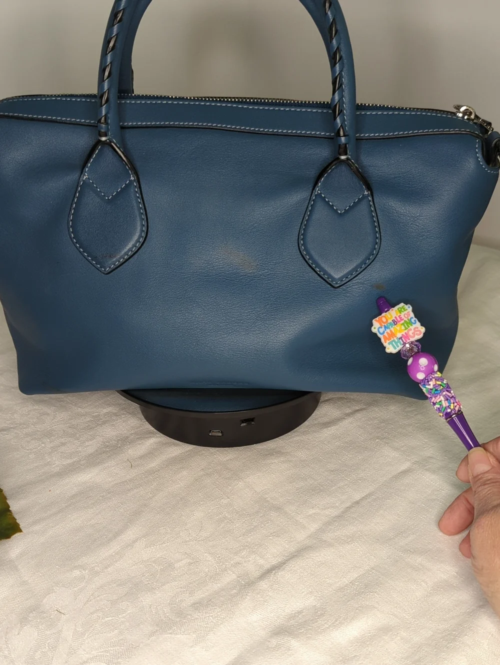 Marc Jacobs Denim Blue Leather Satchel  *Call Outs*